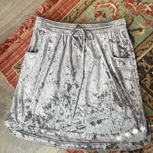 Gray Velvet Mini Skirt